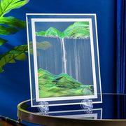 Sfumato di Sabbia Paesaggio Naturale - Tavolo Decorativo in Sabbia 3D Dinamico Rotante - Verde