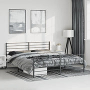 Giroletto con Testiera e Pediera Metallo Nero 193x203 cmcod mxl 80534