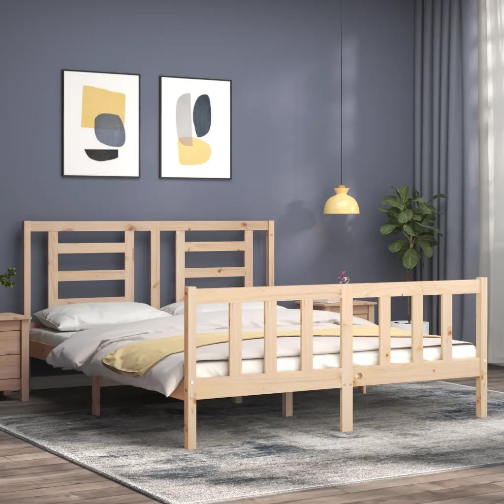 Giroletto senza Materasso-Struttura Letto 160x200 cm in Legno Massello di Pino 151907