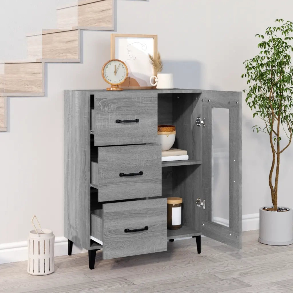 Credenza Grigio Sonoma 69,5x34x90 cm in Legno Multistrato 817367