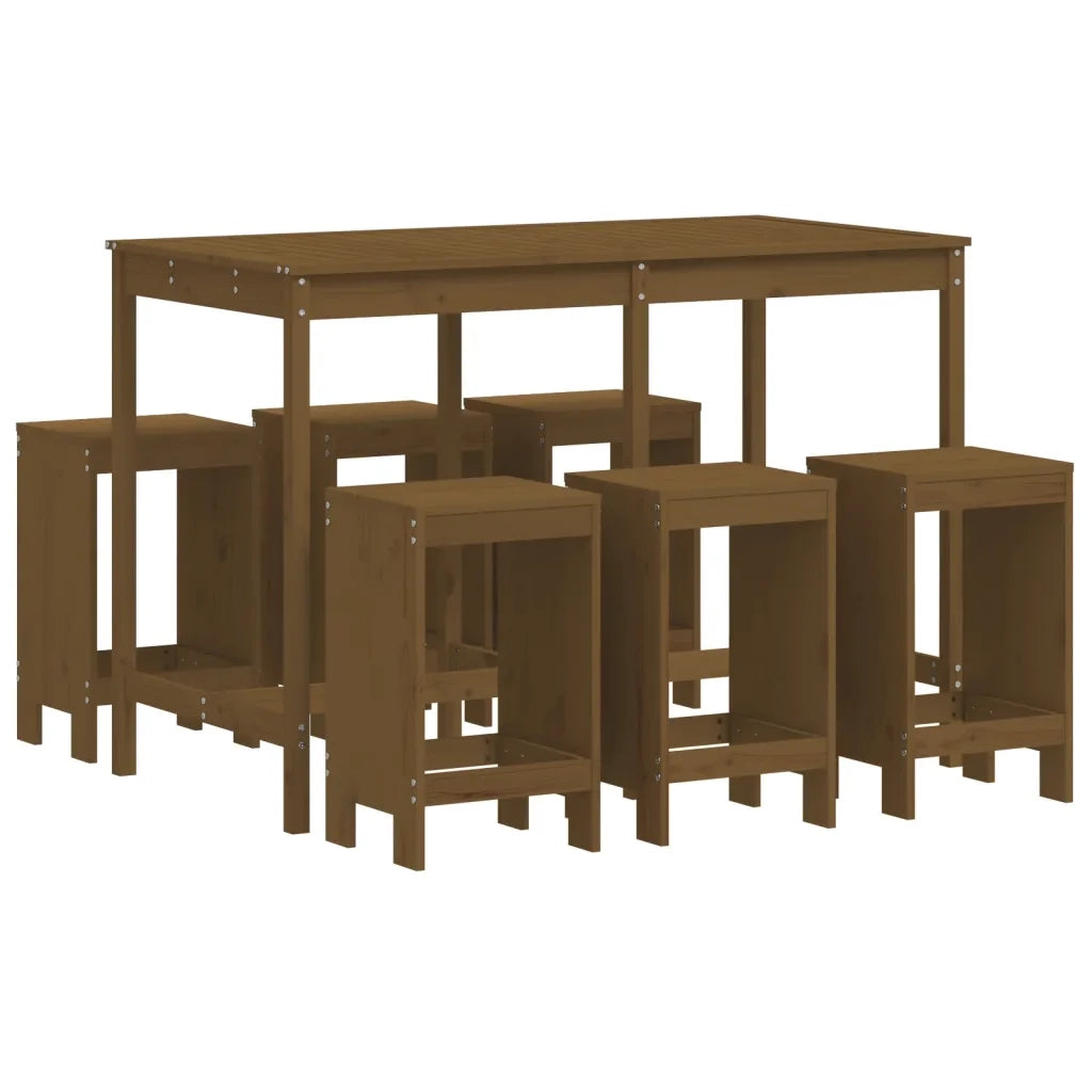 Set Bar da Giardino 7 pz ambra in Legno Massello di Pino 3157754
