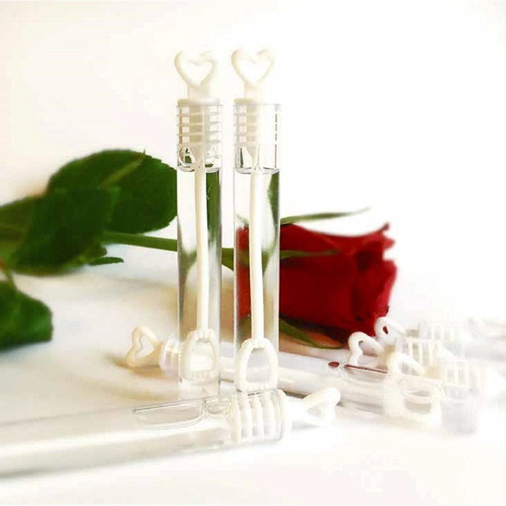 Trade Shop - 48 Bottiglie Bolle Di Sapone Wedding Matrimonio Sposi Con Manico A Cuore -