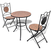 Set da Bistrot 3 pz in Piastrelle di Ceramica Terracotta cod mxl 40030