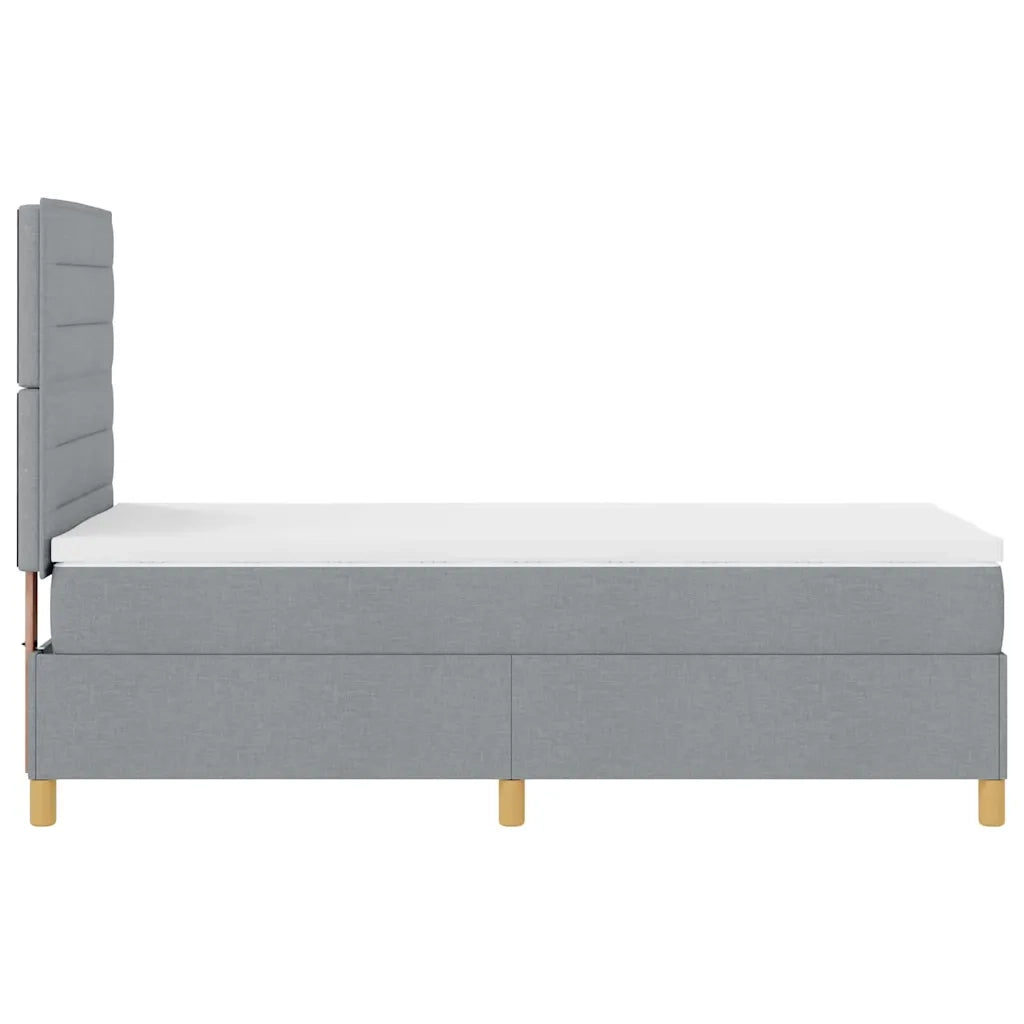 Letto a molle con materasso Grigio chiaro 100 x 200 cm Tessuto 3339518