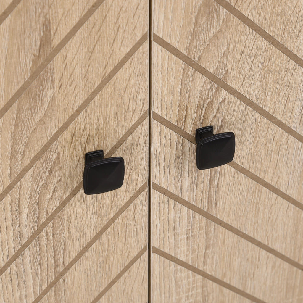 Credenza con 2 ante in legno e piedi in metallo nero ¨C zephmum ¨C 80x29.5x80 cm