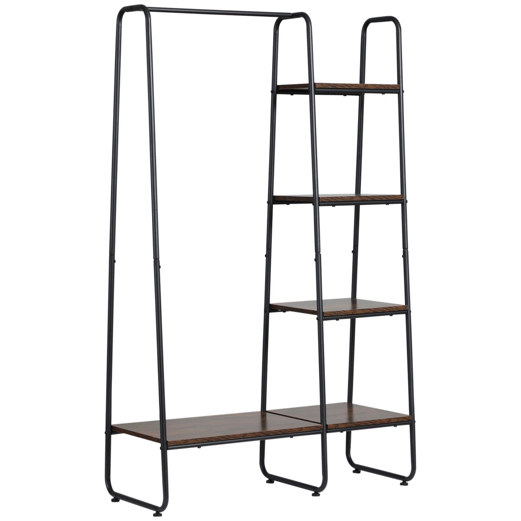 Armadio con appendiabiti e ripiani ¨C zephmum ¨C 101x39x160 cm Marrone Rovato