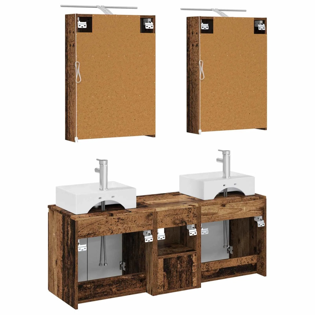 Set di Armadi da Bagno 5 pcs Legno antico Legno ingegnerizzato 3406397