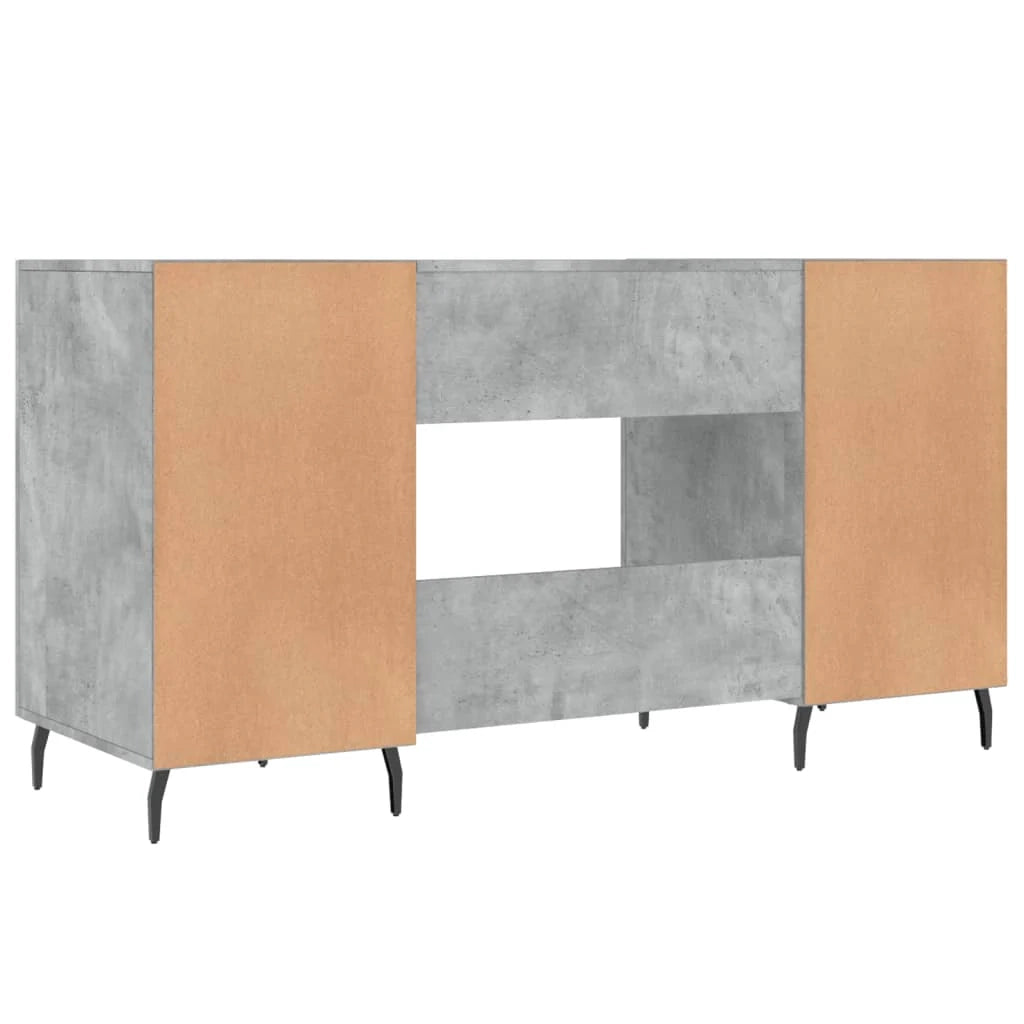 Scrivania tavolo postazione di lavoro mobile per computer studio 140 x 50 x 75 cm legno ingegnerizzato grigio 02_0023843