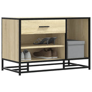 Panca Portaoggetti Rovere Sonoma Legno Multistrato e Metallo 849225