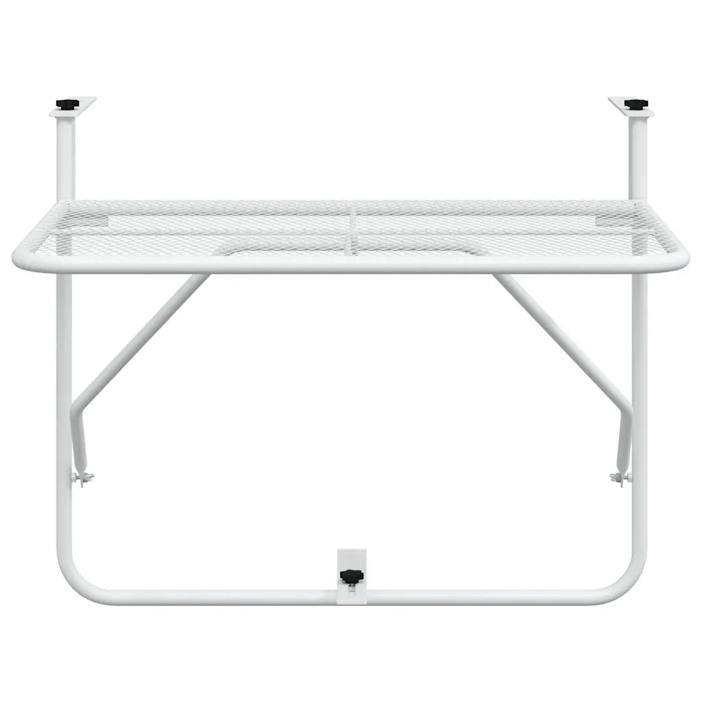 Tavolo da Balcone Bianco 60x40 cm in Acciaio 340916