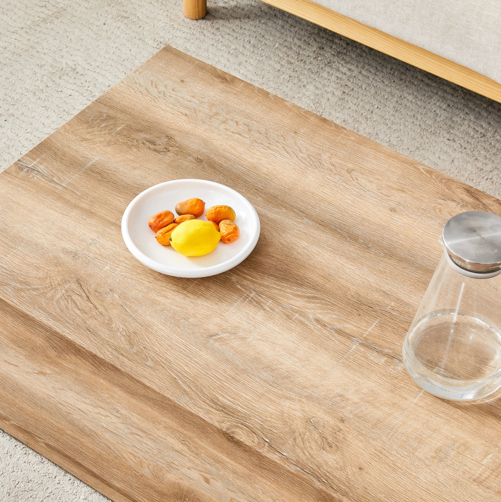 Tavolino da caffè rettangolare effetto legno, stile moderno e pratico