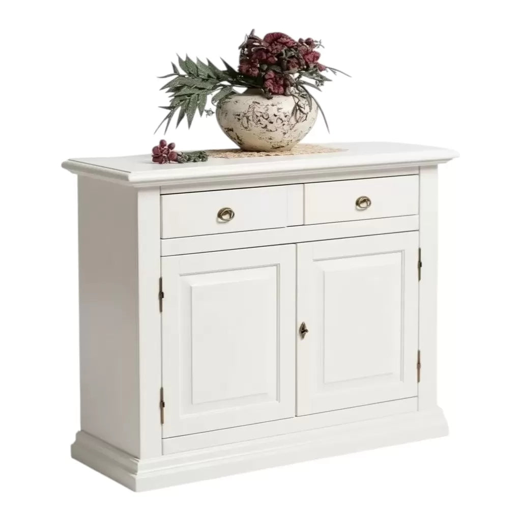 Madia credenza arte povera 2 porte massello bianco 109x47x97 - Mobili 2G