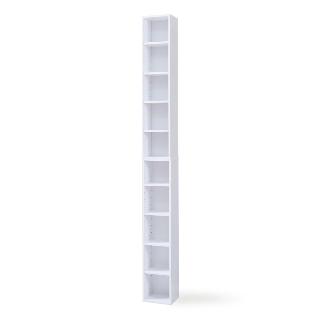 Scaffale a Colonna Tynset con 10 Scomparti per CD DVD 187x20x17 cm Bianco [en.casa]