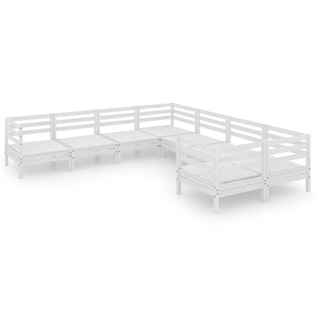 Set di mobili da giardino mobili da esterno 8 pezzi legno di pino massiccio bianco 02_0017827