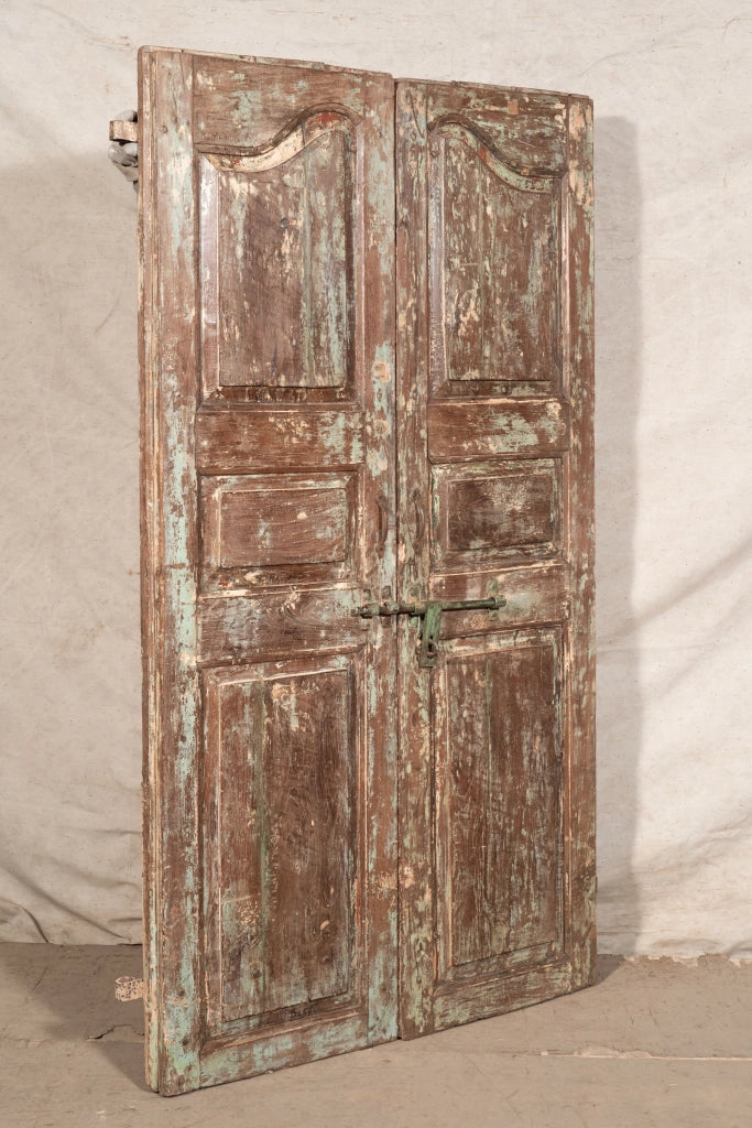 Biscottini Porta portone in legno massello e ferro da interno o da esterno vecchia e antica medievale scorrevole