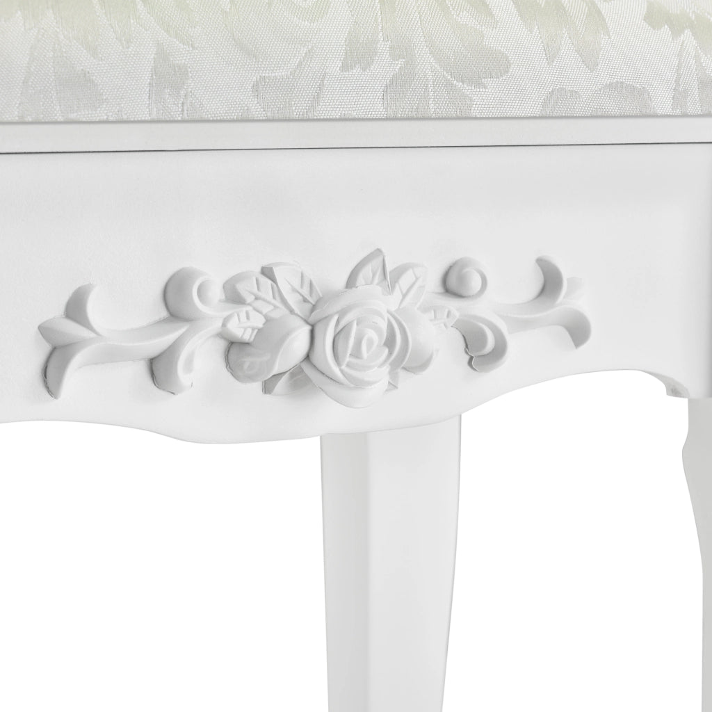 Tavolo da Trucco Limerick con Specchio Integrato e Sgabello - Bianco [en.casa]