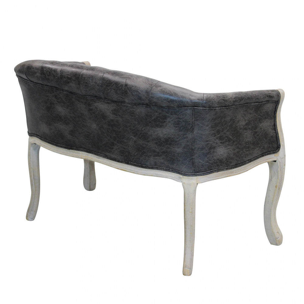 Divano Coleman 107x61x70 h cm in Similpelle Grigio scuro