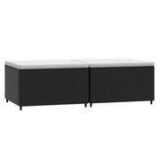 Poggiapiedi da Giardino con Cuscini in Polyrattan Nero CFW7021676