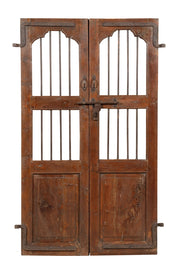 Biscottini Porta portone in legno massello e ferro da interno o da esterno vecchia e antica medievale scorrevole