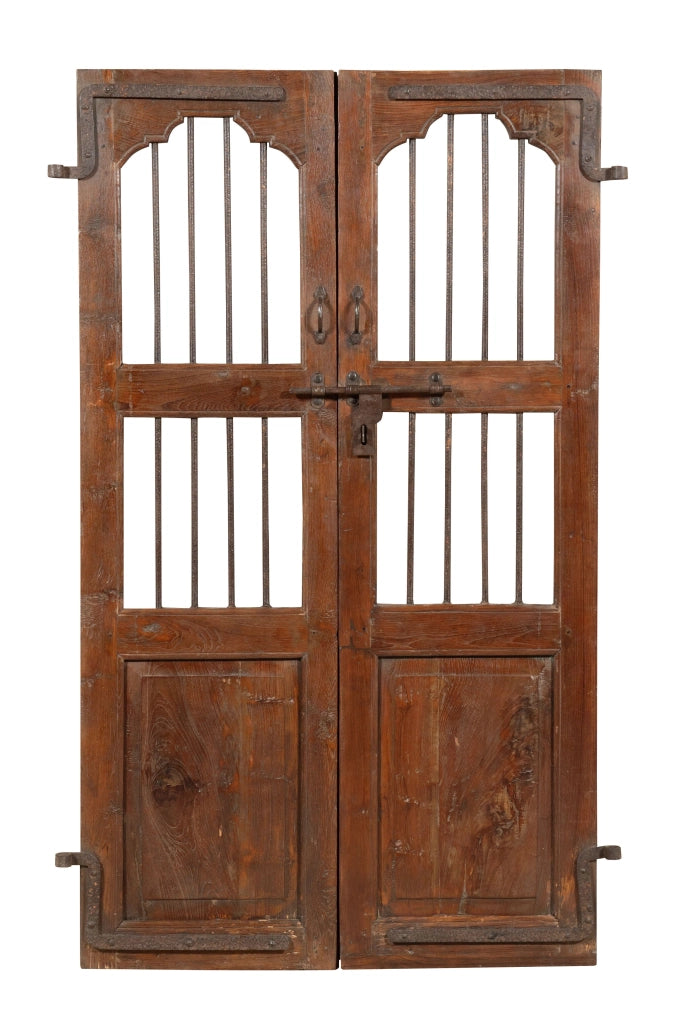 Biscottini Porta portone in legno massello e ferro da interno o da esterno vecchia e antica medievale scorrevole