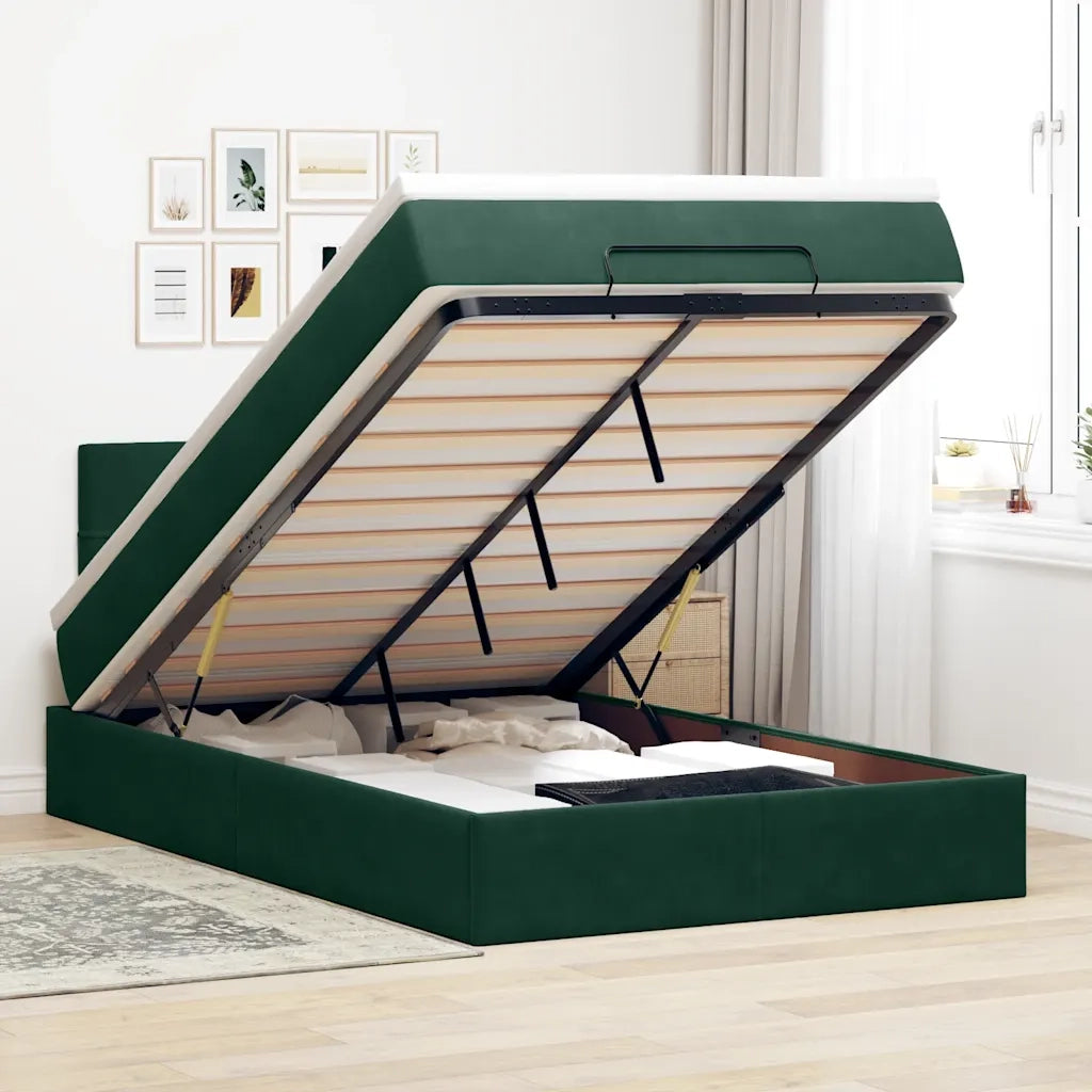 Struttura Letto Pouf con Materasso 120x200 cm Velluto 3311768
