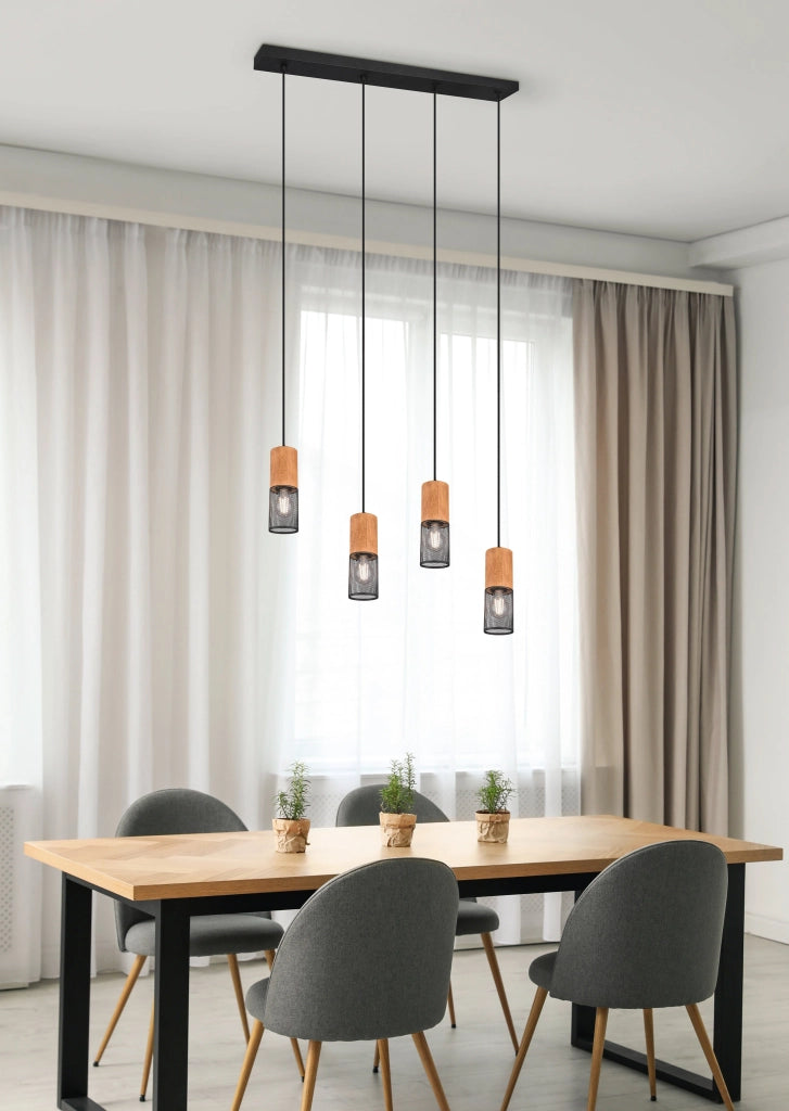 Lampada a Sospensione da Interno a LED in Metallo Nero Opaco