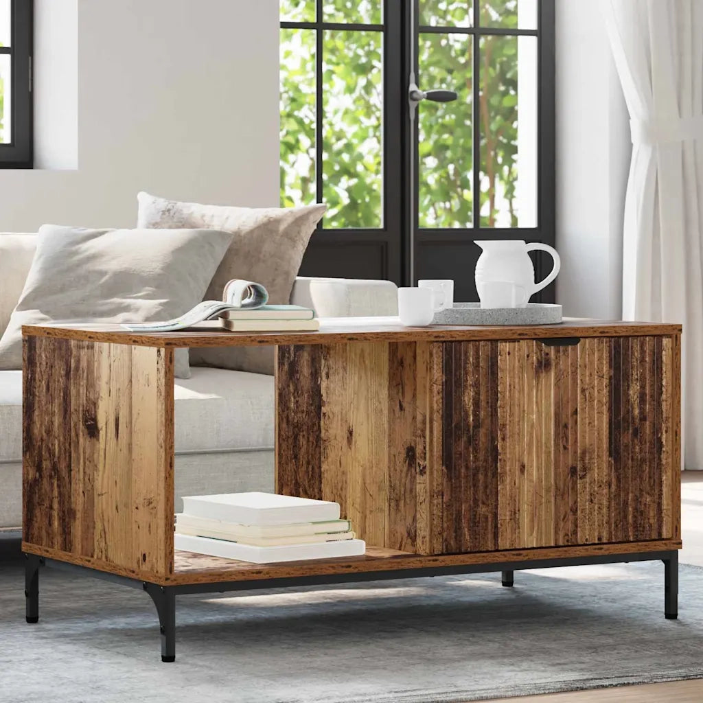 Tavolino da salotto con cassetto Legno vecchio 90 x 49 x 46 cm 883452