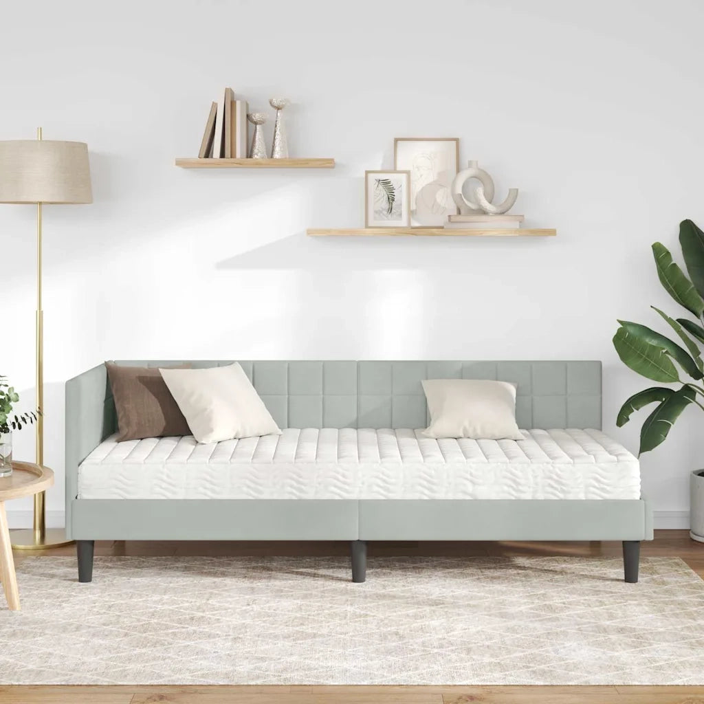 Struttura Letto Angolare con Materasso 2 pz-Giroletto con materasso Grigio chiaro 592620