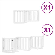 Cancelletto di sicurezza per animali domestici porta pieghevole 9 pannelli legno di pioppo bianco 02_0023293