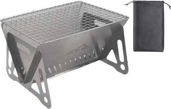 Barbecue portatile pieghevole con valigetta - Griglia da campeggio in acciaio inossidabile
