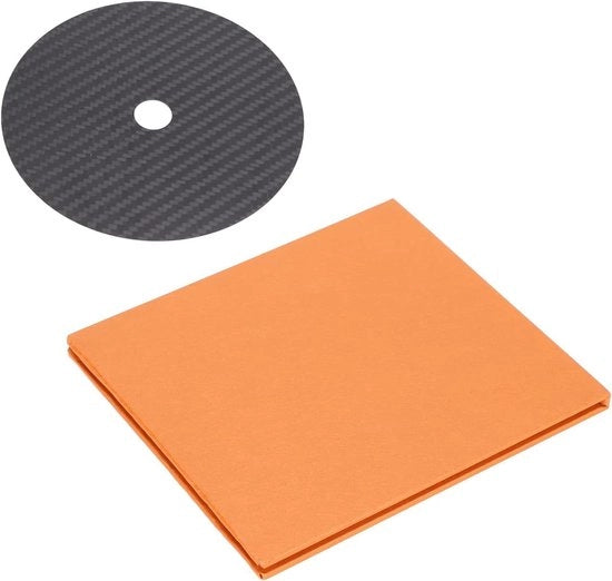 Stabilizzatore per Disco CD e DVD in Vetro di Carbonio 0.2 mm - Mattoncino di Regolazione per Disco - Riduzione Vibrazioni - Sostegno Superiore per lettore - Assorbimento delle Resonanze - Nero.