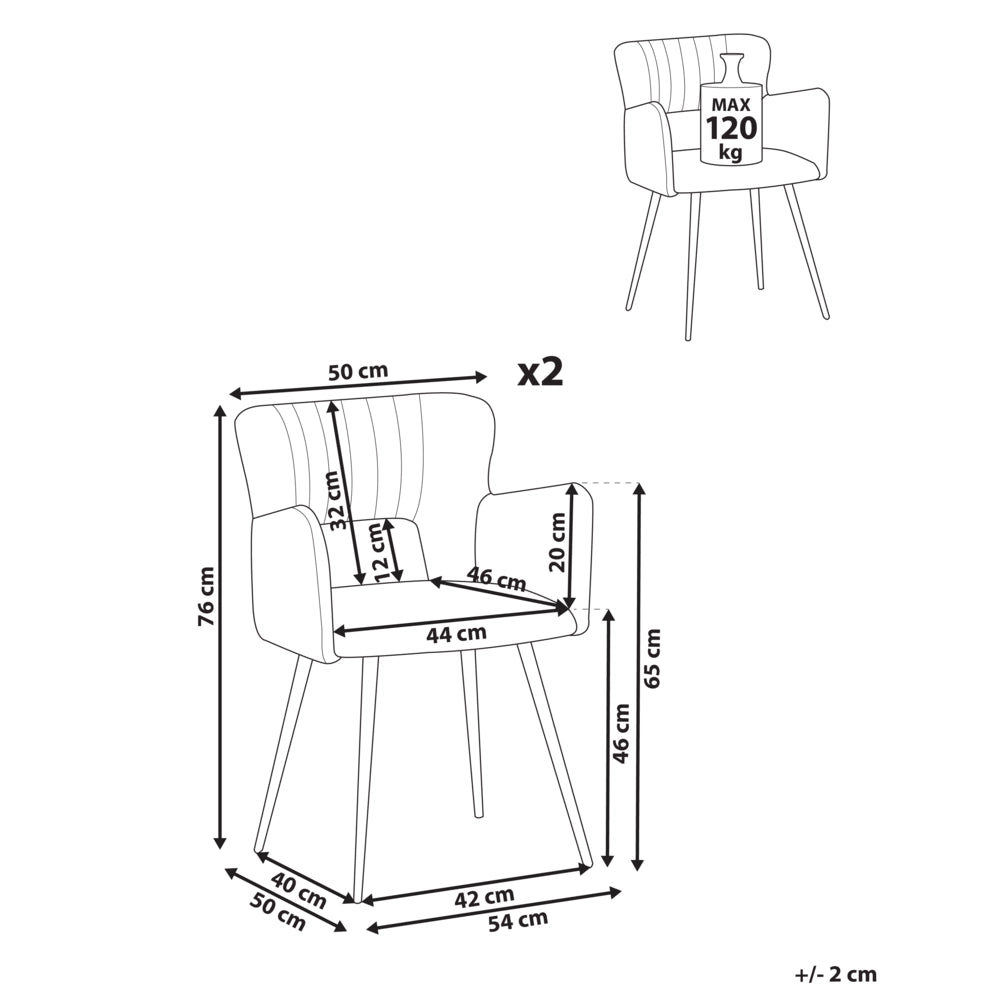Set di 2 sedie da pranzo velluto grigio braccioli schienale intagliato gambe in metallo moderna industriale
