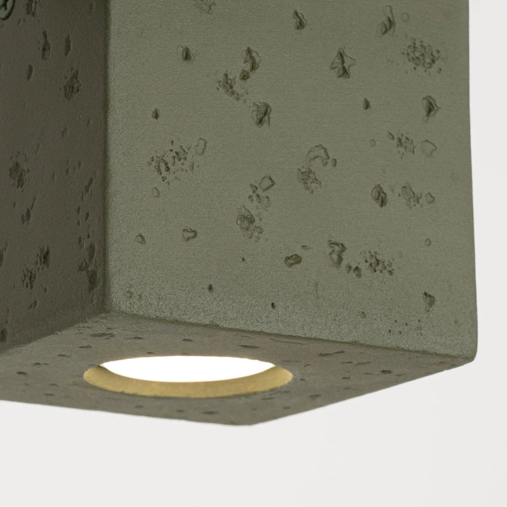 Lampada da soffitto QUAD cemento verde oliva