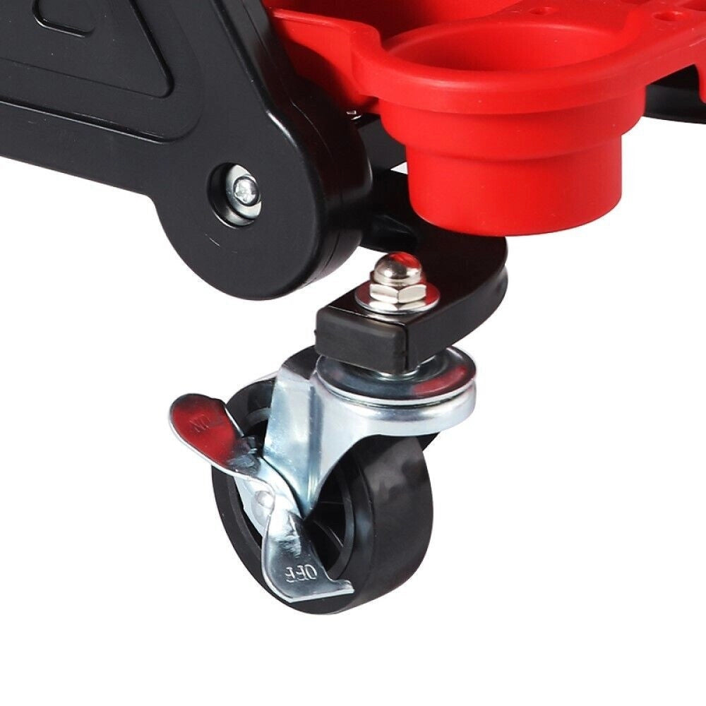 Trade Shop - Sgabello Da Officina Meccanico 136kg Seggiolino Carrello Auto Moto Con 4 Ruote -