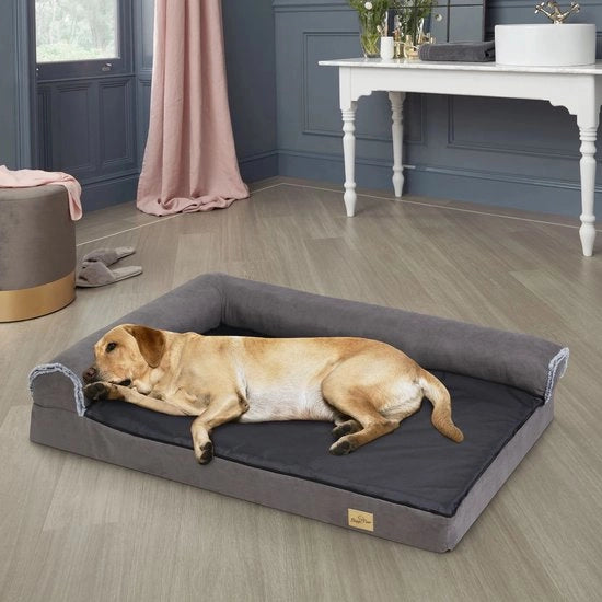 Cuscino Ortopedico per Cani - Dimensioni 100x75x20 cm - Schiuma di Poliuretano - Impermeabile - Rivestimento in Piuma