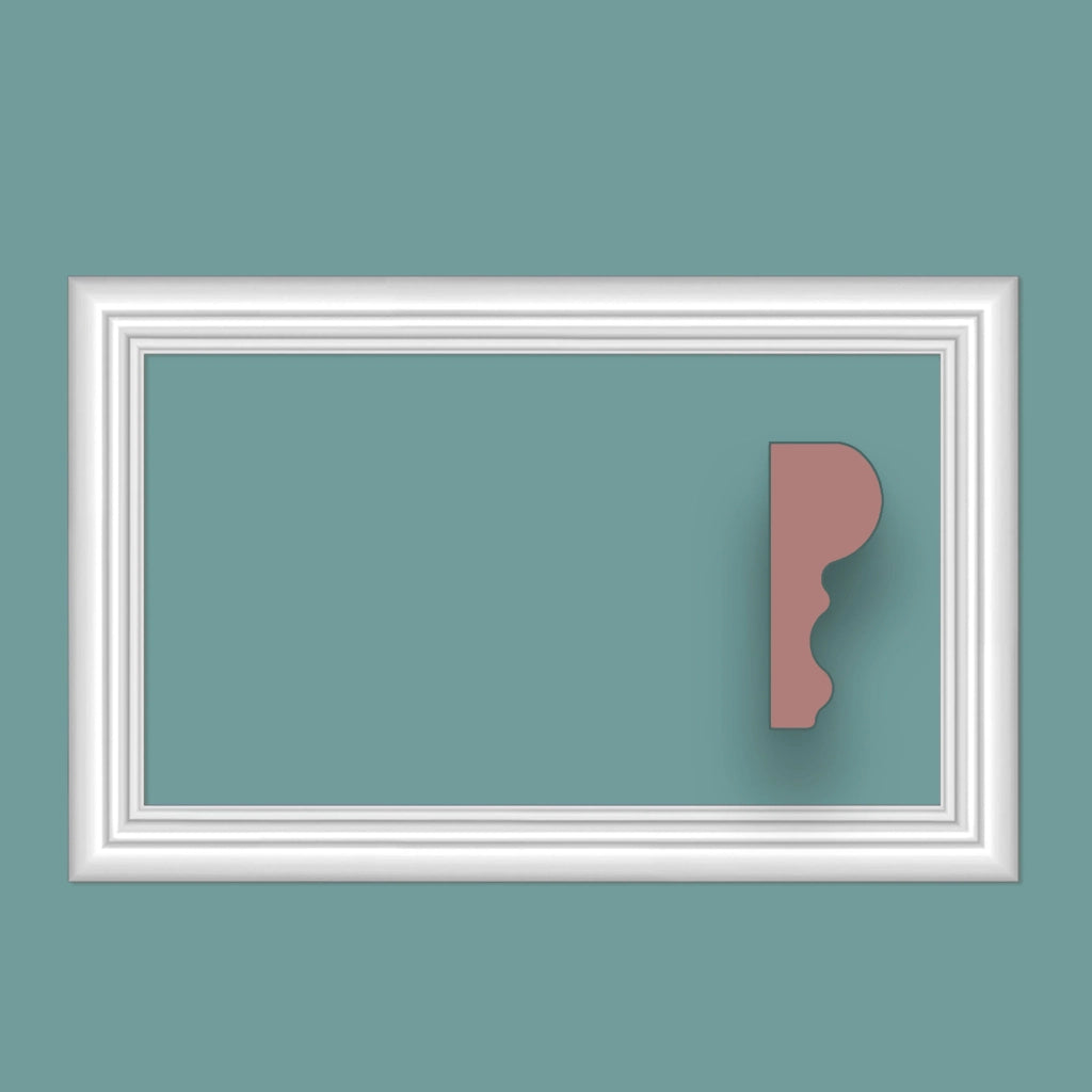 Cornice Bugna per Boiserie a parete in polimeri 50x75cm Bianca già assemblata