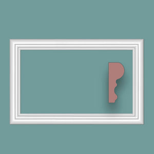 Cornice Bugna per Boiserie a parete in polimeri 50x75cm Bianca già assemblata