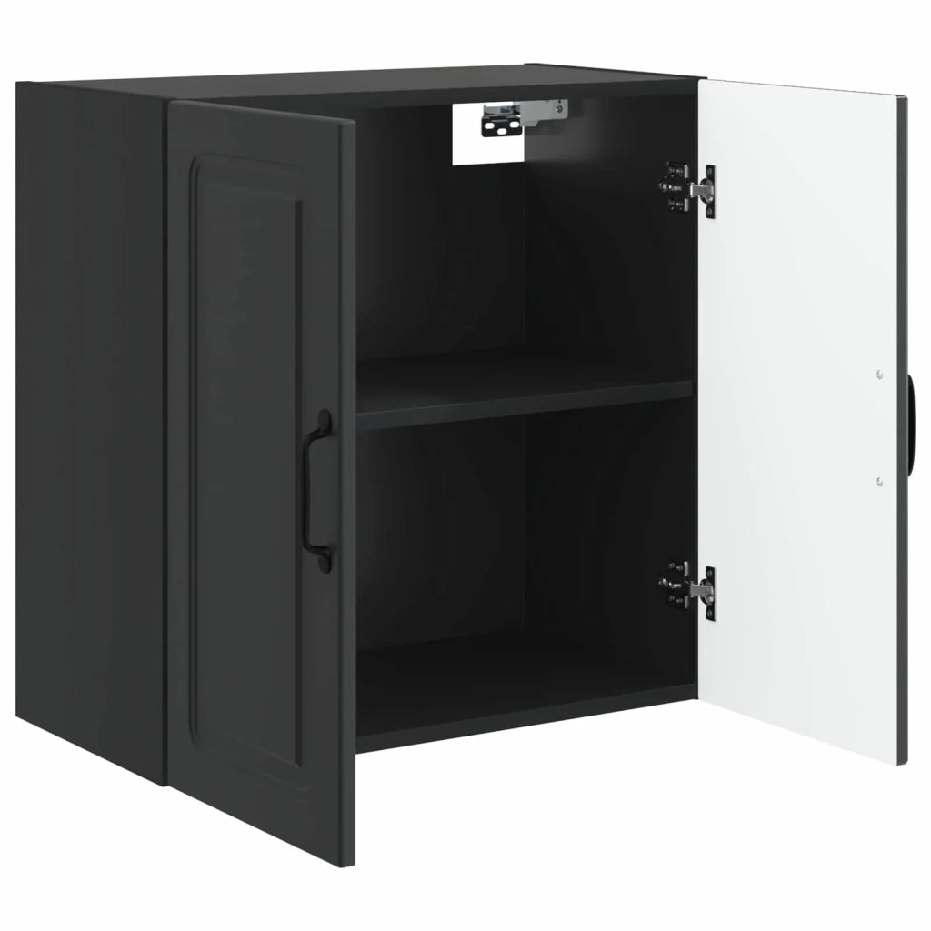 Mobiletto a muro 59 x 31 x 60 cm Legno ingegnerizzato Nero 899256