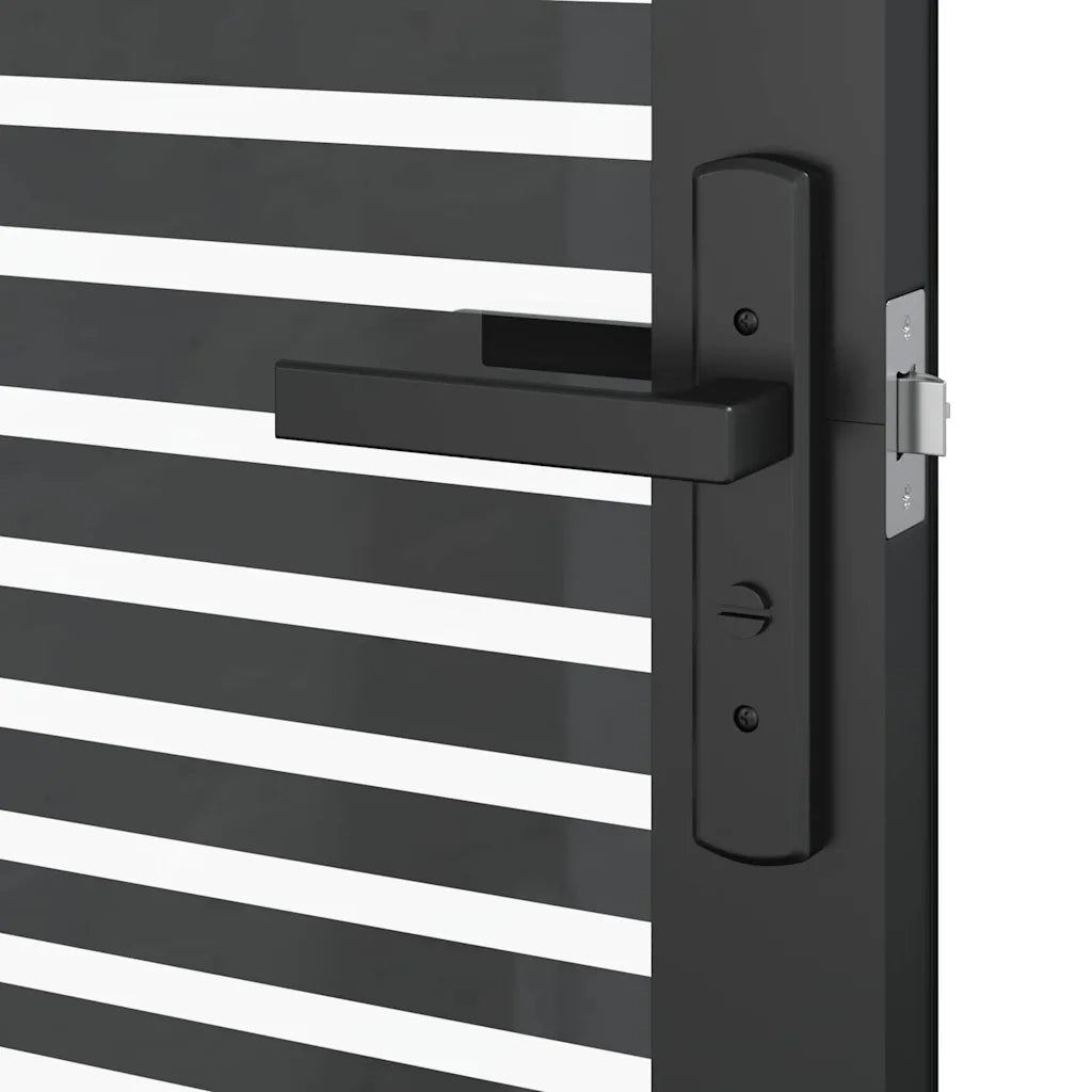 Porta in vetro Rigato Nero 76 x 3.5 x 201.5 cm Alluminio