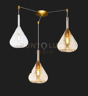 SOSPENSIONE OTTONE SAT. 3 LUCI SPOSTABILE VETRI TR + 2X AM 1177OS-S3 S-TA
