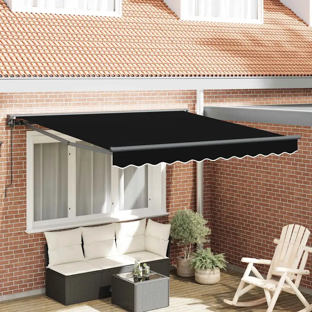 vidaXL Tenda Retrattile Nero 300x250 cm Tessuto