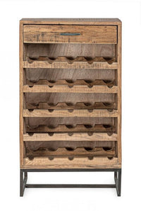 Mobile Cantinetta Portabottiglie 1 Cassetto 60x32x107 cm in Legno
