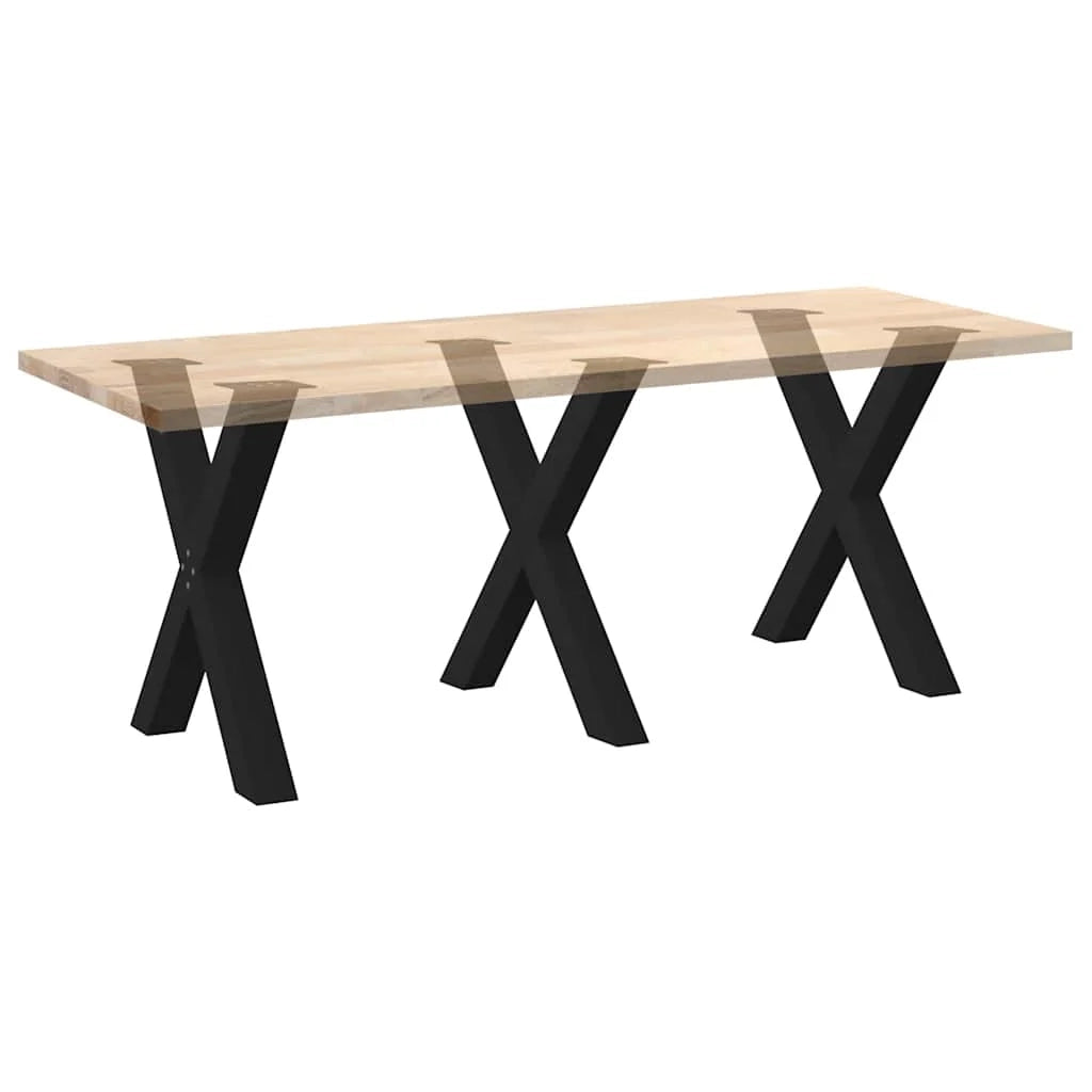 Set di 3 gambe per tavolo regolabili a forma di X 70 x 73 cm design moderno acciaio nero sala da pranzo 02_0057260