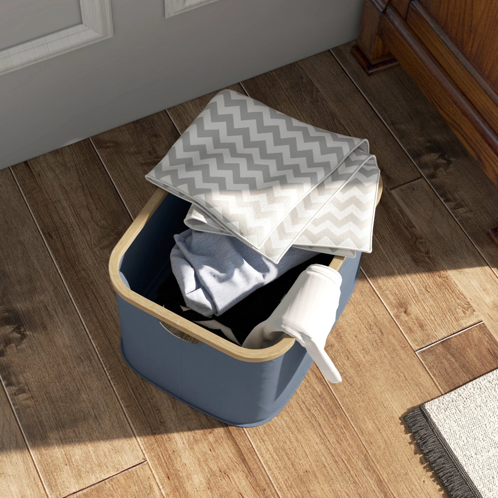 Cestino Portabiancheria Pieghevole 36 L con Manici ¨C Zephmum ¨C Grigio 44.3x33.3x26.5 cm