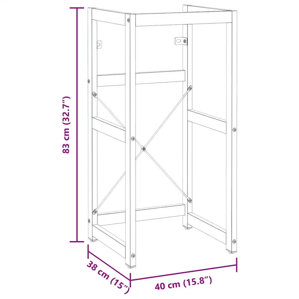Struttura per Lavabo da Bagno Nera 40x38x83 cm in Ferro 338499