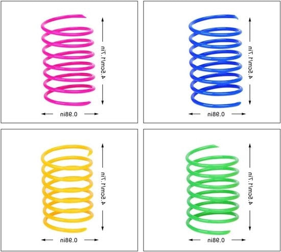 Lattine per gioco 48 pezzi per animali colorate con sospensione spirale in plastica per caccia e morsicature gioco di morso