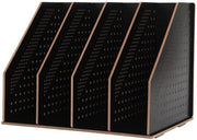 Organizzatore per scrivania in legno - Raccoglitore per documenti - Supporto per riviste - Cassettiere per scrivania - 8 etichette - Dimensioni 32,9x25,4x24,5 cm