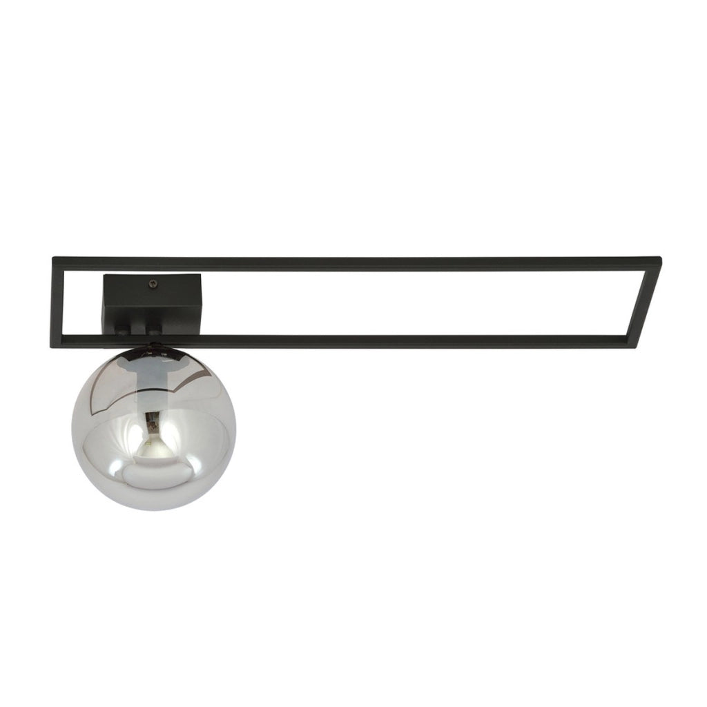 Lampada da soffitto Imago in acciaio nero e vetro grafite