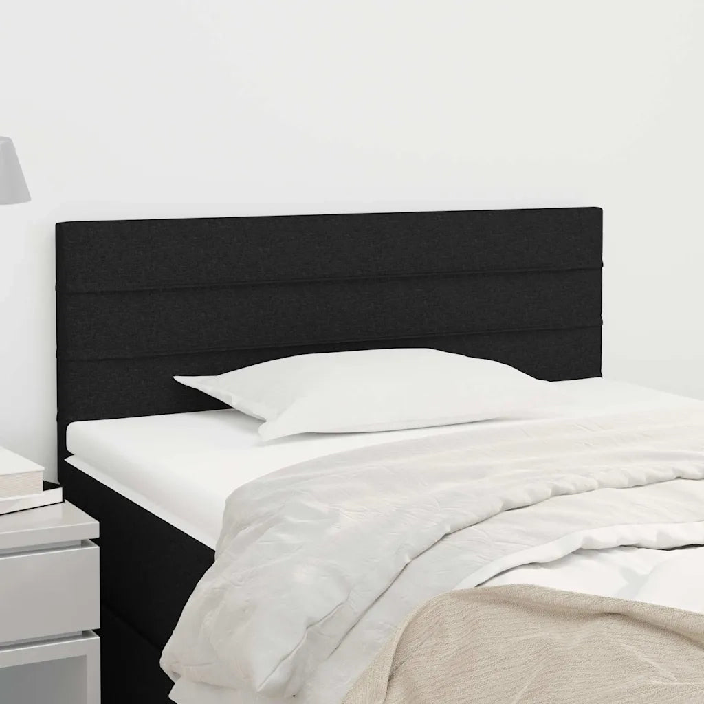 Testiera-Testata-Testiera Decorativa Nera 80x5x78/88 cm in Tessuto 329165