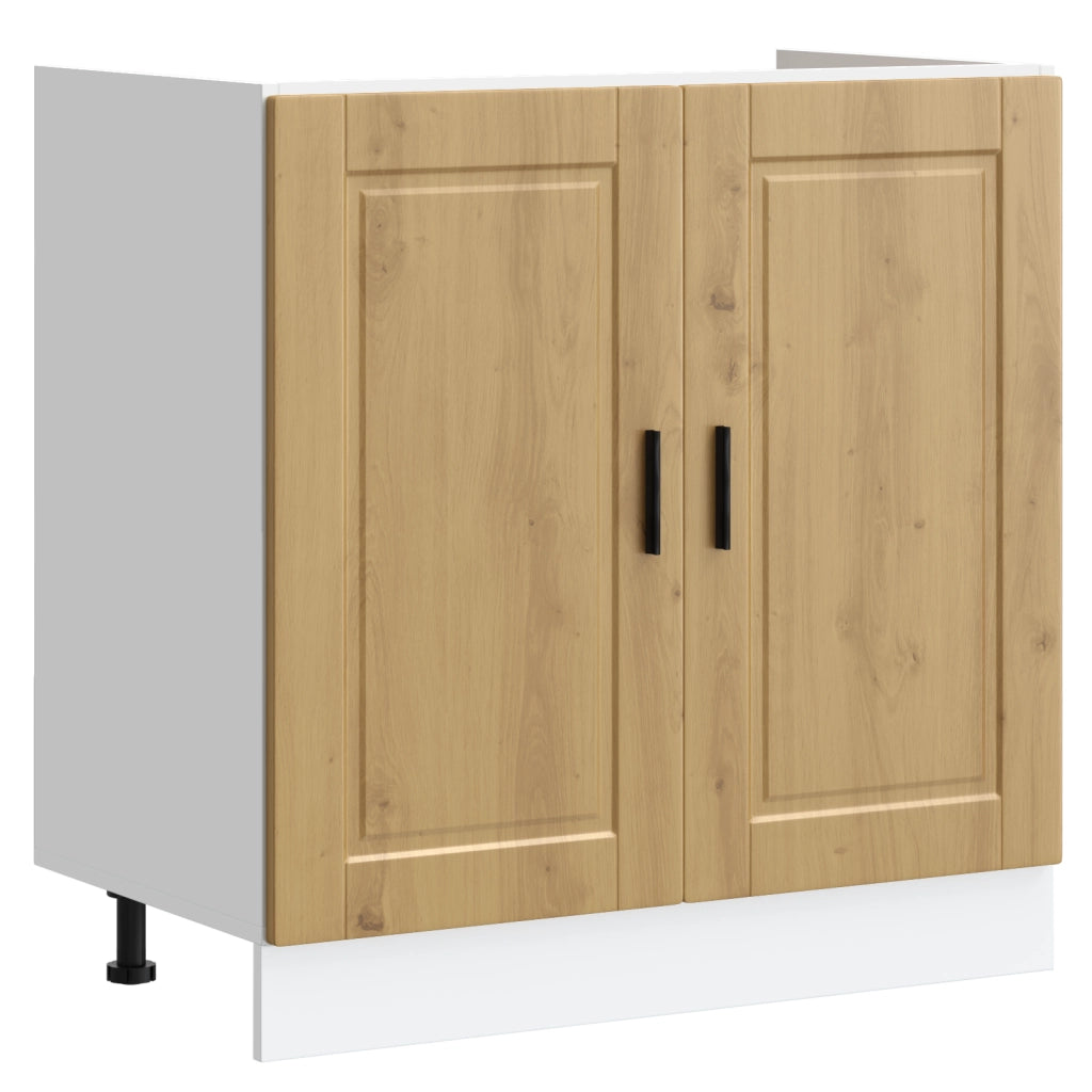Base del Lavabo  "Porto" con lavabo in rovere artigianale 80x46x84,5 cm in legno ingegnerizzato